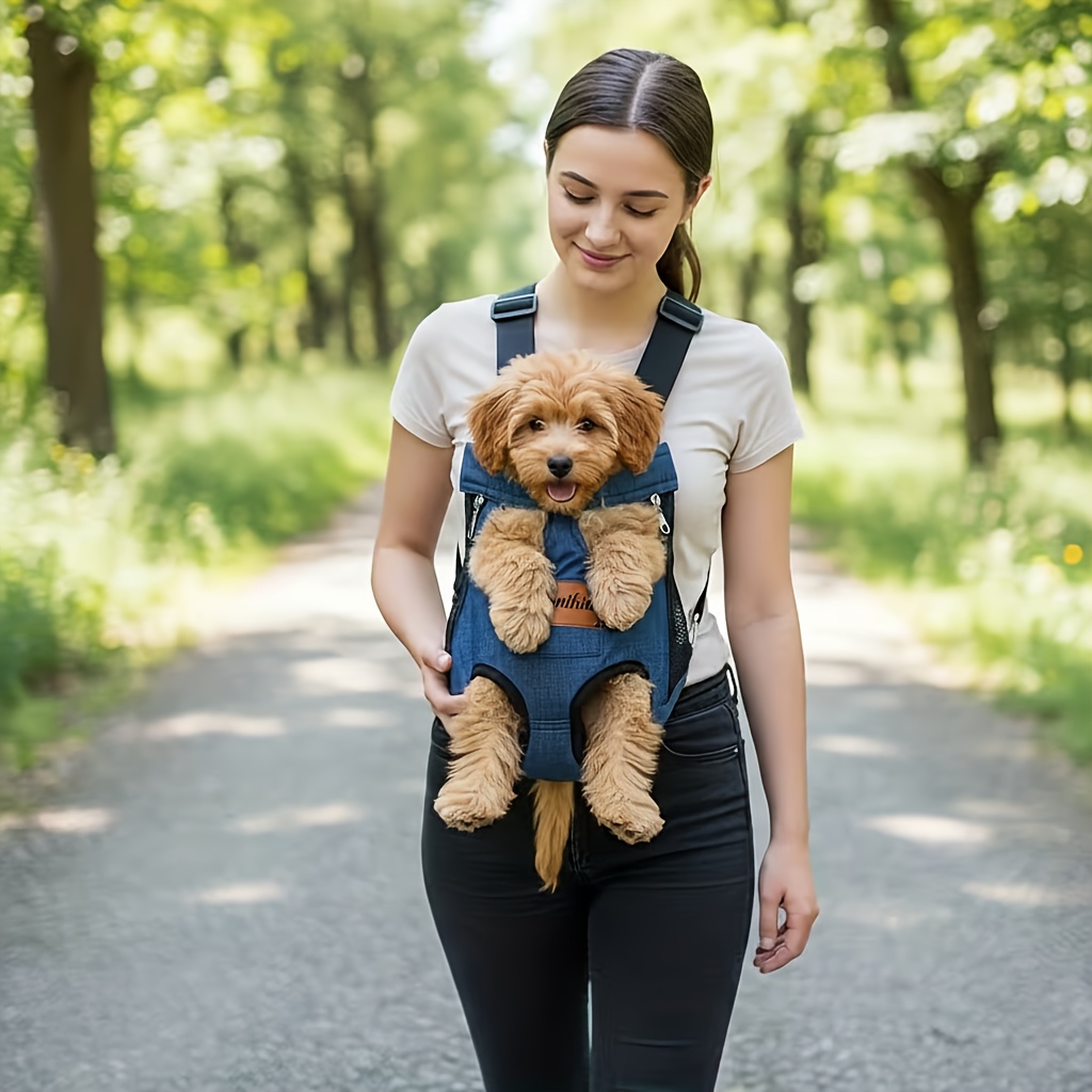 Custom 1pc Dog Carrier Bag, Self-Defined Text Dog Carrier Bag, Adjustable Pet Harness for Small to Medium Dogs and Cats, Breathable and Heat-Resistant, Quick-Release Safety Buckle, Comfortable Chest Harness, Zipper Closure