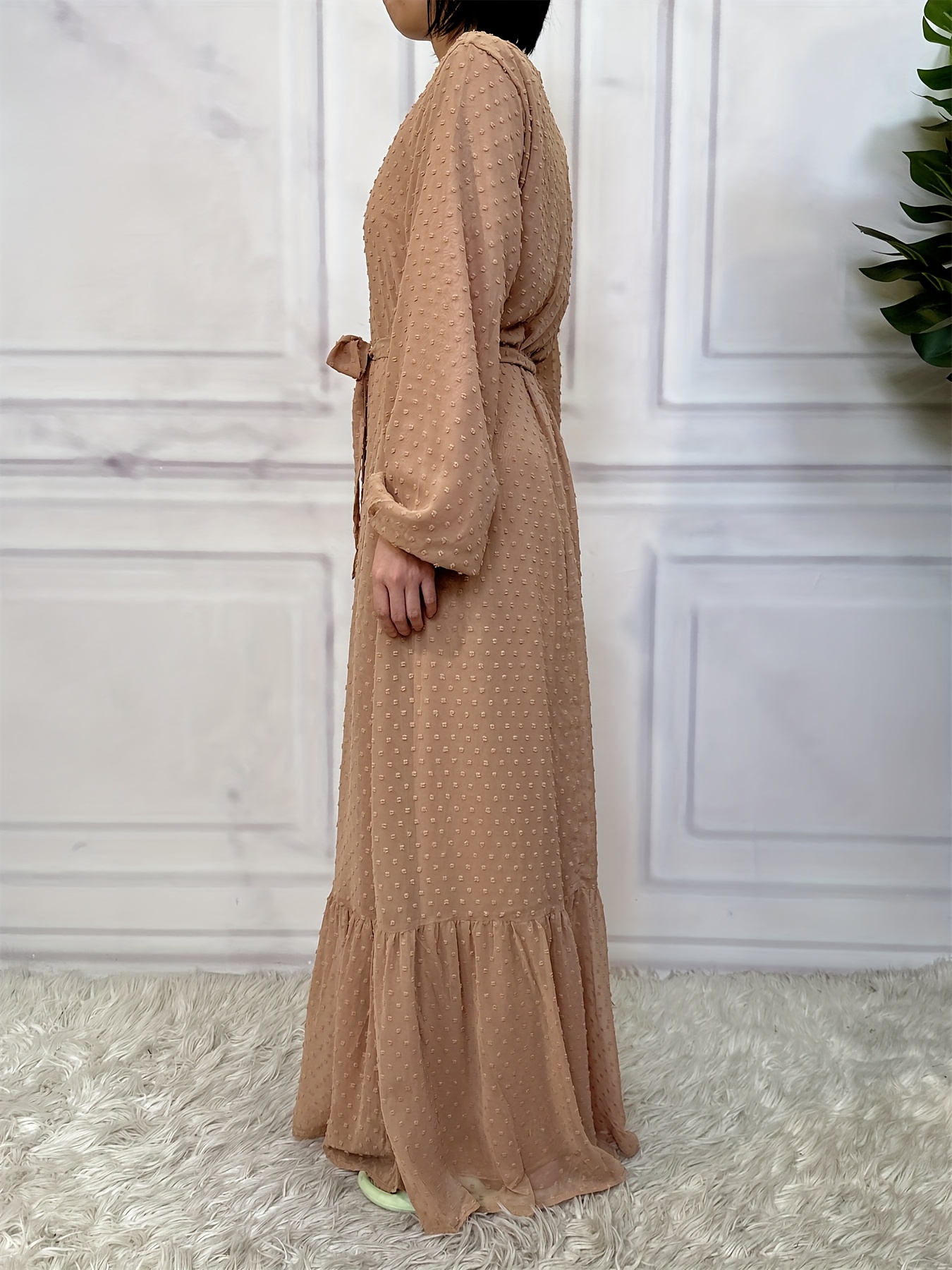 fashion women long lantern sleeve muslim dress abaya autumn - Temu Bahrain