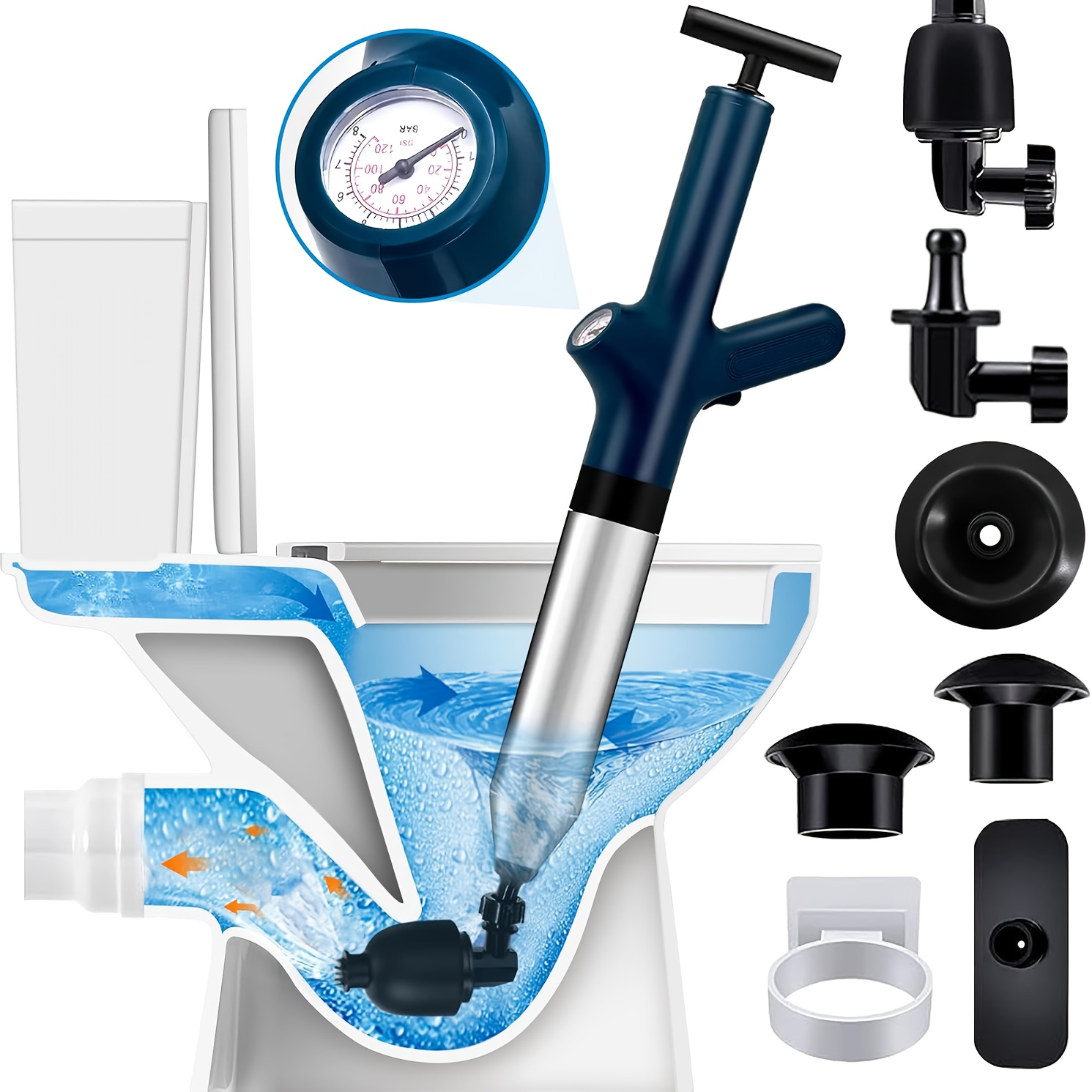 AMPFORCE ‌Electric Toilet Plunger For Bathroom, High-Pressure Air Plunger, Heavy