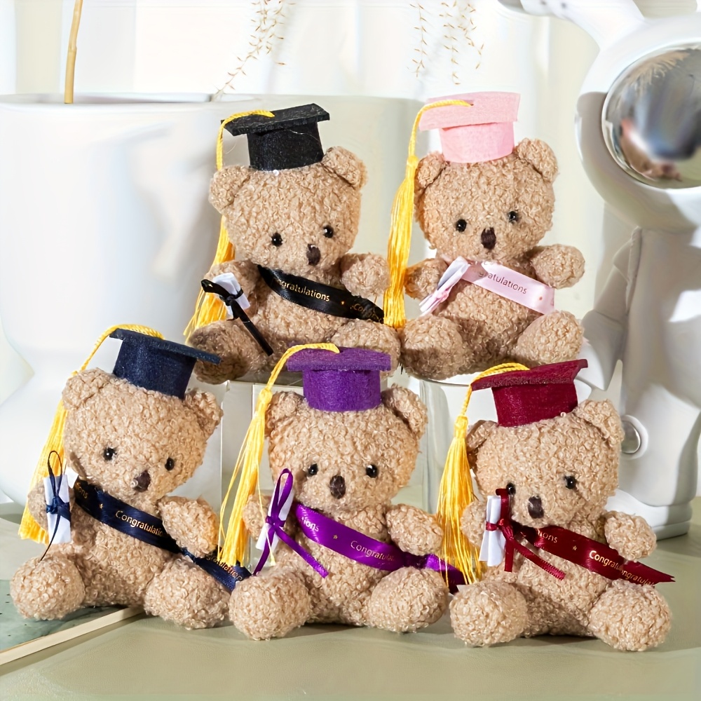 Personalized Graduation Teddy Bear - Custom Text/Name, Class Of 2025, Graduation Cap & Gown, Gift For High School/College
