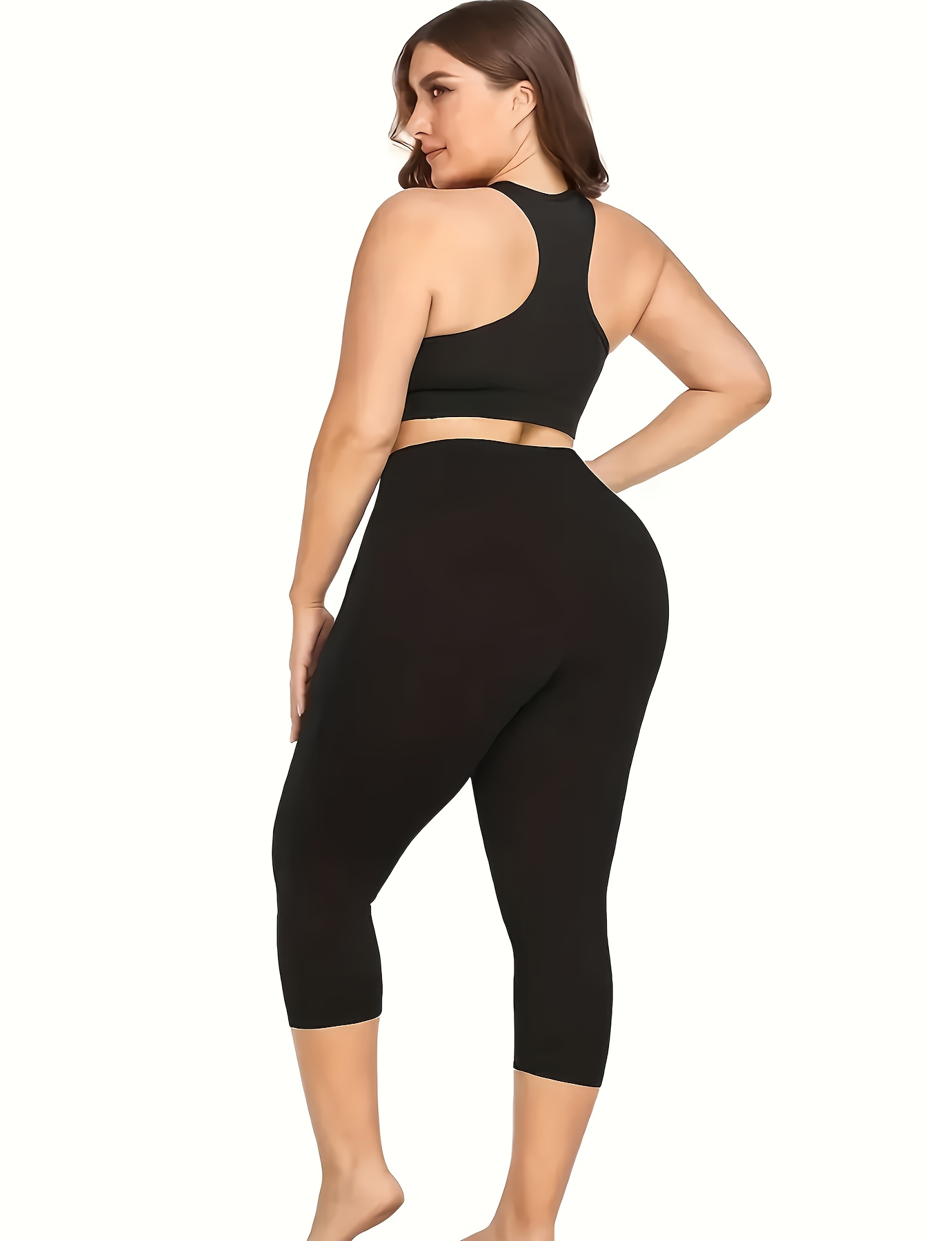 Plus Size Core Exercises Plus Size Women's High Waisted Non See