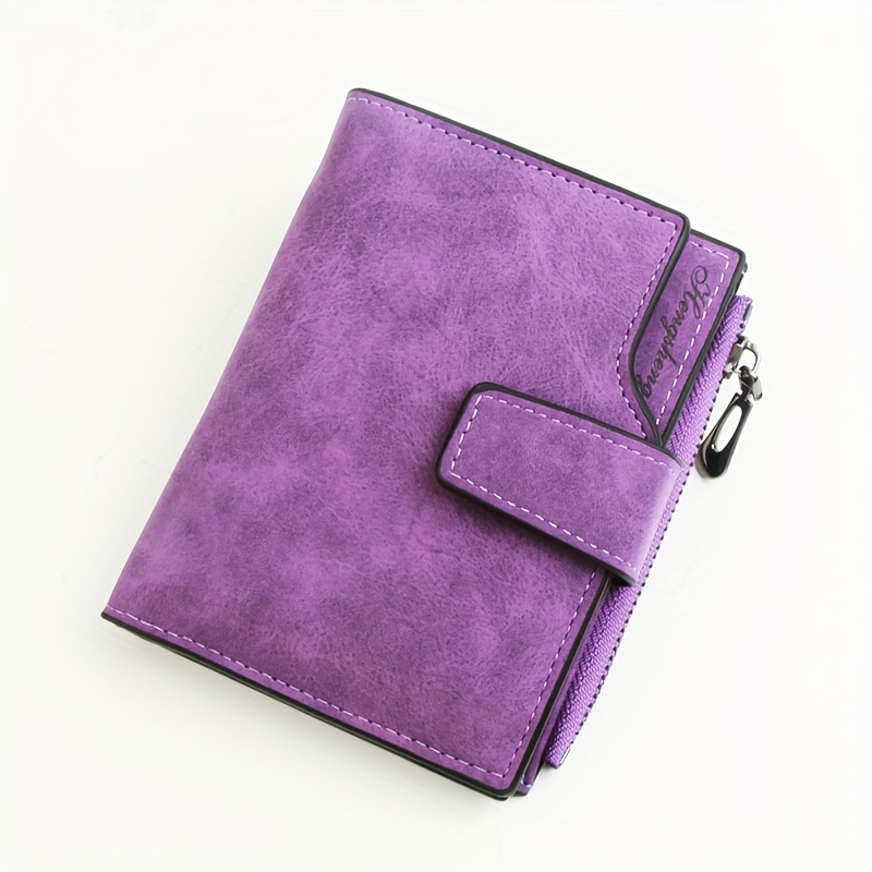 TEMU 1pc Women's Elegant Wallet - Large Capacity Credit Card Holder With Multi-card & Zippered Coin Pocket, Compact Compact Cash &, Pink/purple Wallet Suitable For Everyday Use Or Gift