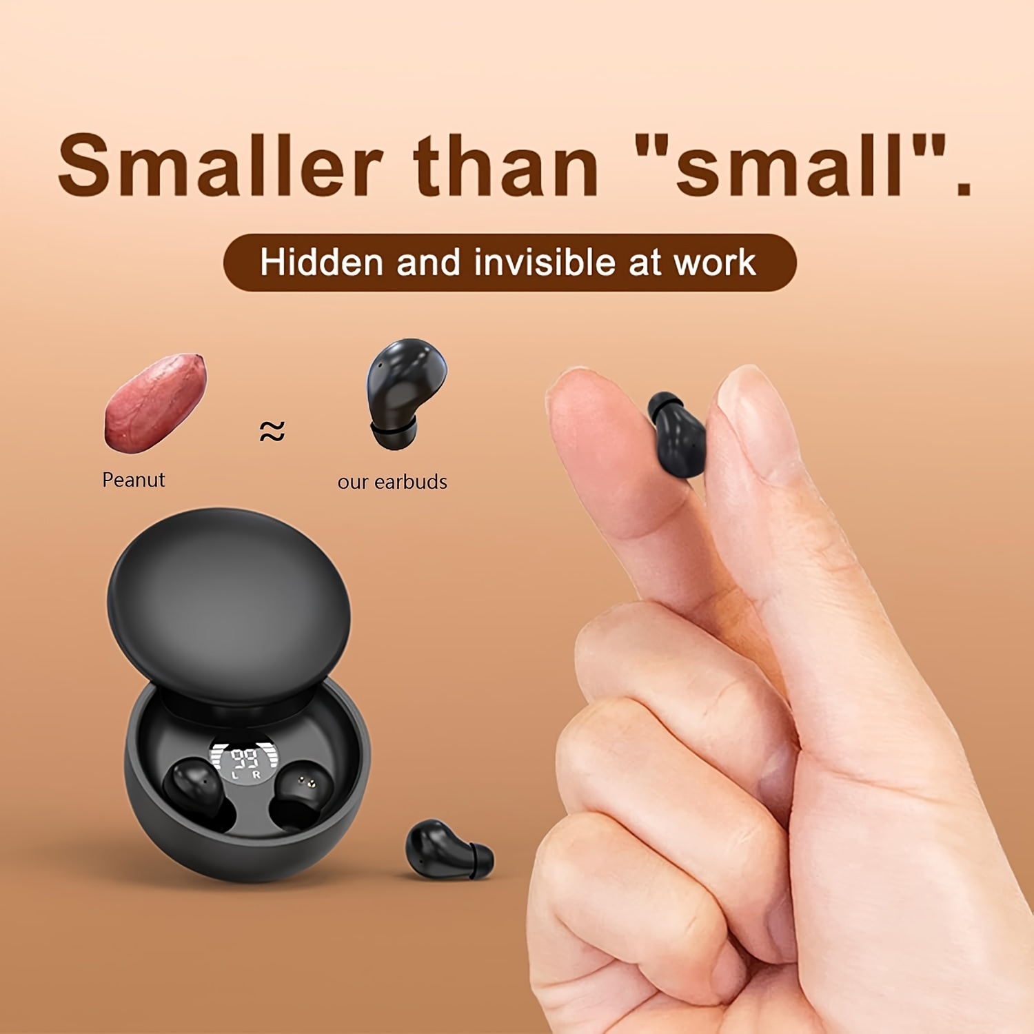 Invisible Earbuds Sleep Smallest Bluetooth Earbuds Mini Wireless Ear Buds Discreet Bluetooth Earpiece Tiny Hidden Small Ears Earbud for Work Headphone Mini Earbuds Smallest Earbuds Wireless Invisible Earbuds Mini