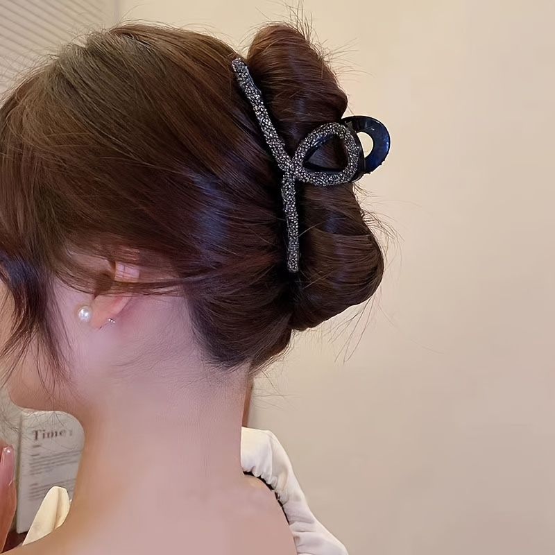 Full Diamond Bear Hair Clip for Women | Korean Dongdaemun Style, Elegant Hairpin Korean dongdaemun rhinestone pearl flower claw clip - new  main image 4