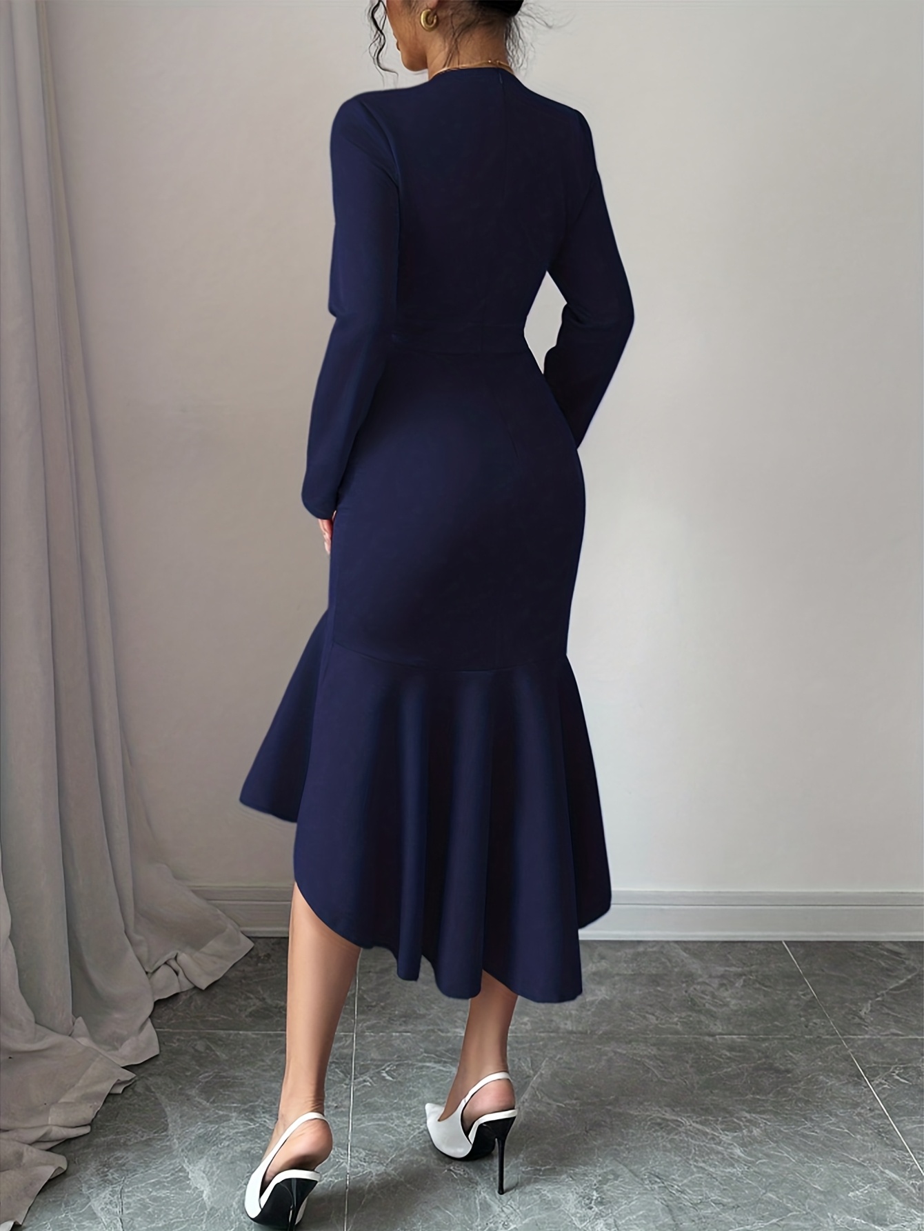 creative womens midi dress festivals suit collar long