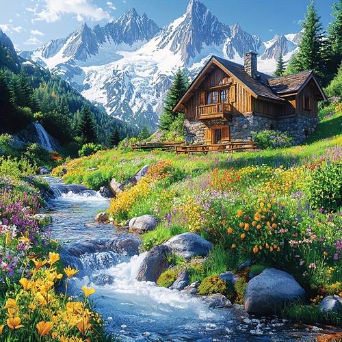 one diamond painting kit featuring a a gurgling stream and a atmosphere to with round acrylic 5d 40cm x 40cm 15 75 x 15 75 wall art decor
