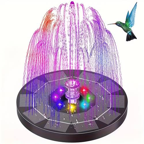 3w solar fountain pump with back up battery solar powered water fountain pump with 4 fixed sticks solar water pump floating fountain 7 nozzles for bird bath and outdoor pond garden