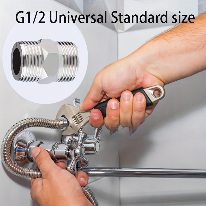 

2-pack Stainless Steel G1/2 Universal Male Hose Fittings, Hexagonal Straight Pipe Couplings, Hand Shower Hose Extenders For Bathroom Accessories