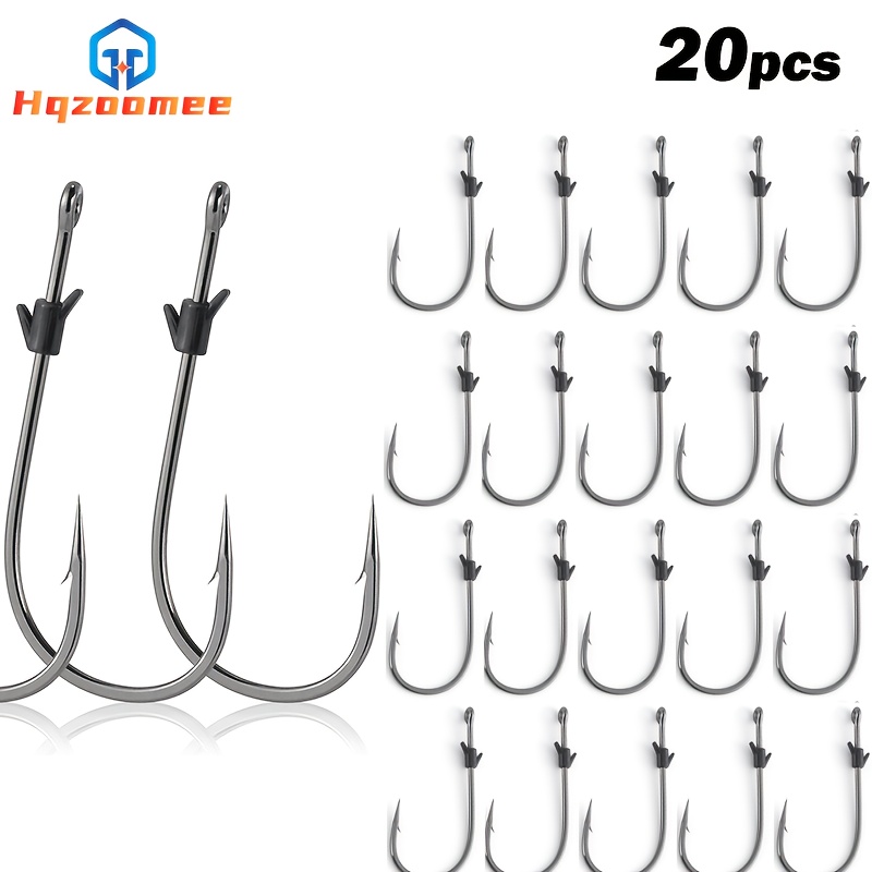 * 20pcs * Hooks for Flipping and Punching * Fishing Hook, Neko Rig/Wacky  Rig, Round Bend Straight Shank Worm Hook Freshwater