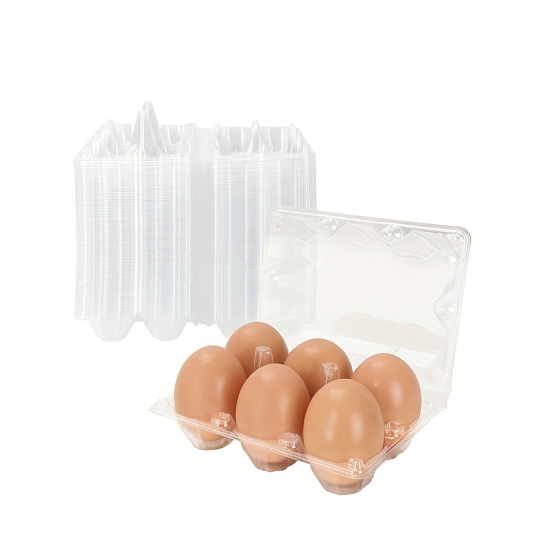 

20pcs Plastic Egg Cartons Loose 2x3 Egg Rack Style Can Hold 6 Eggs - Half Dozen Storage Very Suitable For Home Farms, Grocery Chicken Farms, Refrigerator Storage