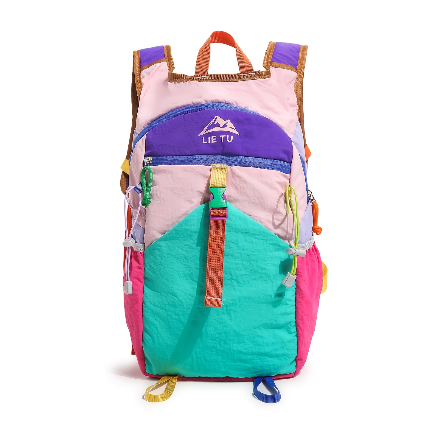 TEMU OGEHUAFEE Mochila Color-Block de Viaje, Bolso de Almacenamiento Portátil Fácil para Exteriores con de Trekking Fija