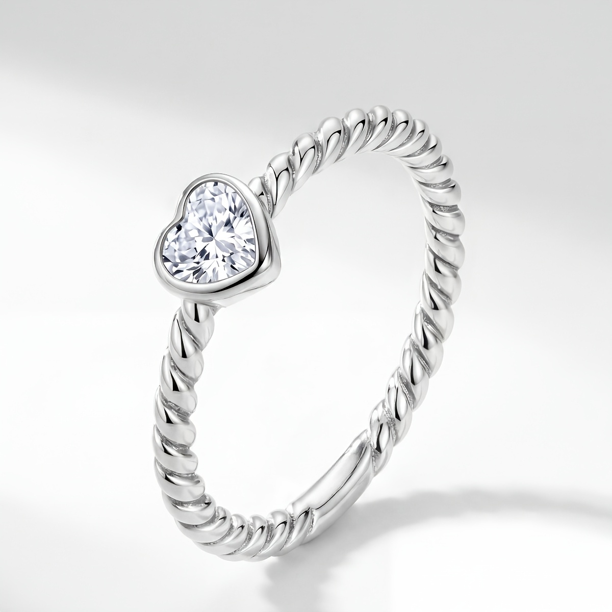 Women's Heart-shaped Twisted Ring, Versatile Fashion Gift