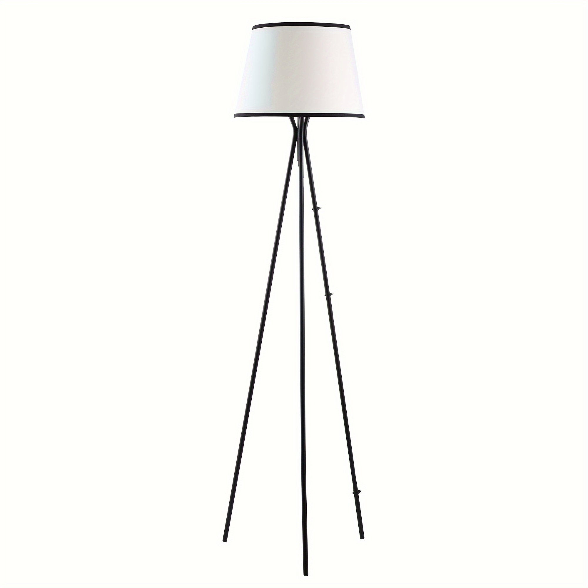 

Homcom Modern Tripod Floor Lamp, Freestanding Lamp W/ Fabric Lampshade And E26 Base For Living Room, No Bulb - Black