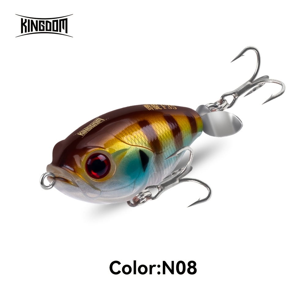TEMU Esca da Pesca Galleggiante Kingdom Popper con Elica, per la Pesca in Superficie di , , 5.8g, Multicolore
