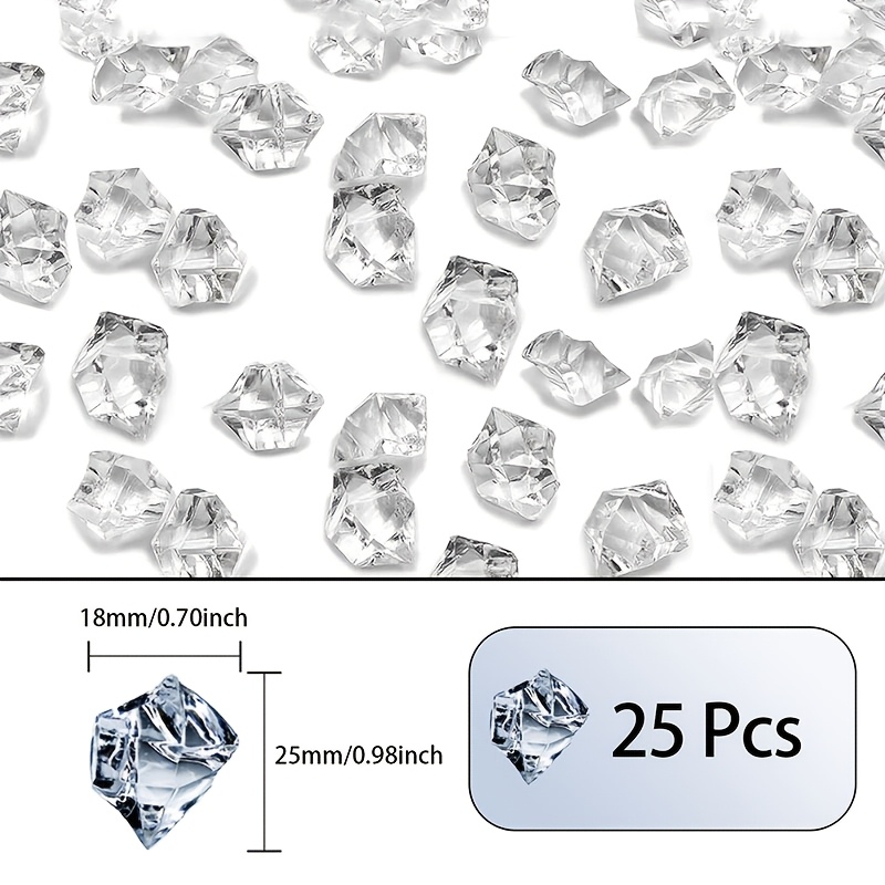 TEMU Fake Crushed Ice Cubes Photography Backdrops Props Clear Artificial Acrylic Crystal For Vase Fillers Party Favor Wedding Backgrounds Decoration