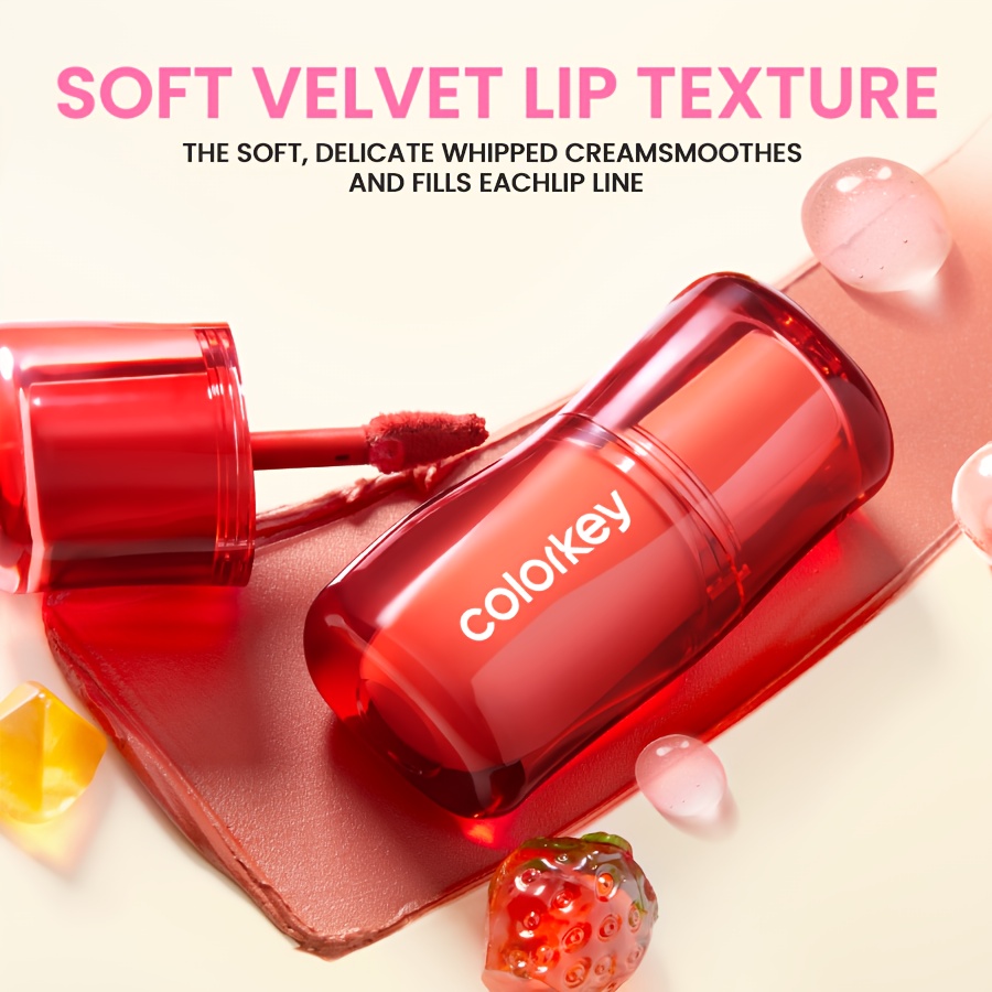 COLORKEY Creamy Lip Mud | Waterproof Long-Last Moisturizing, Smooth Lightweight Non-Stick Cup Lip Stain, Lightweight Formula, Nourishing Ingredients, Daily Wear Lip Makeup Gloss for Women, Liquid Lipstick, Matte Finish, Berry, Brown