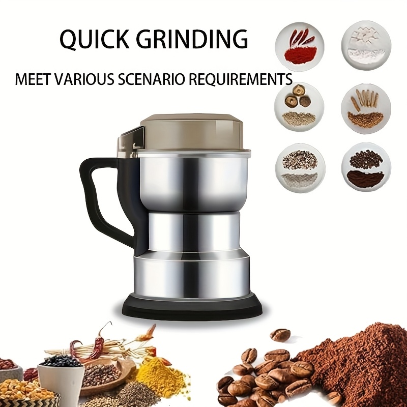 

Electric Grinder - Quick Coffee, Spices & Grains - With Adjustable Coarseness, 110v-130v Us Plug, Ideal For Home Use, Coffee Grinder