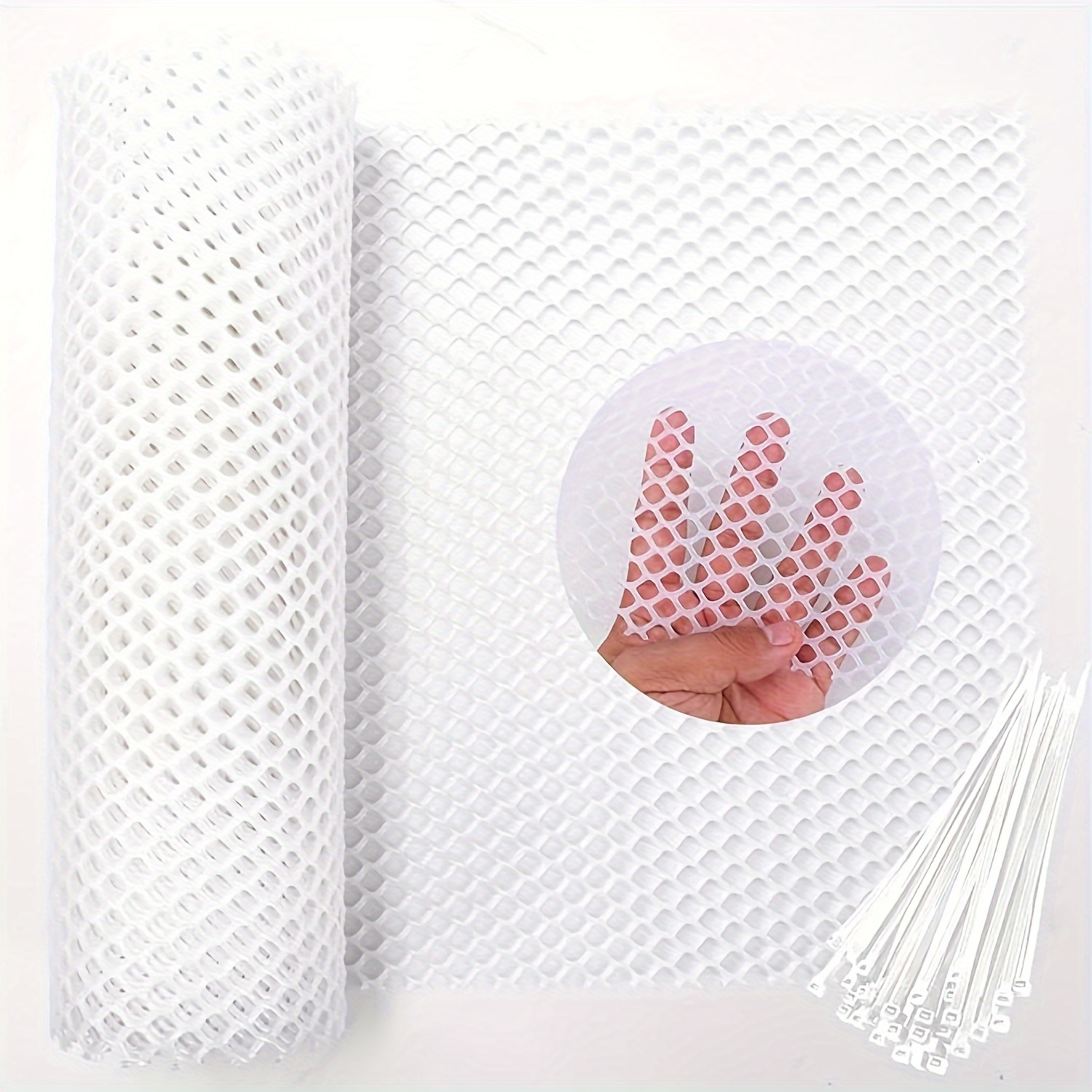 

1pc White Plastic Chicken Wire Fence, Hexagon Garden Fencing Mesh, Poultry Netting, Crafts Chicken Wire Frame, Plastic Fence Roll, Garden Netting, Poultry Fence, Garden Fence Mesh, Bird Cage Net