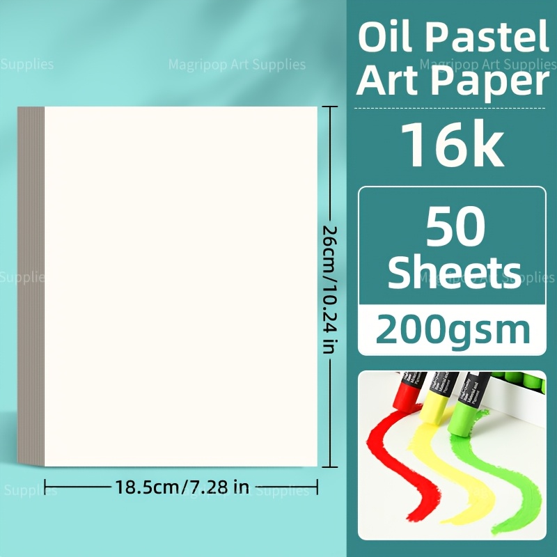 TEMU Carta per a olio, 50 fogli, 7.28 X 10.24 pollici (94Lb/200Gsm), carta da disegno pesante per a olio, e , forniture artistiche professionali per