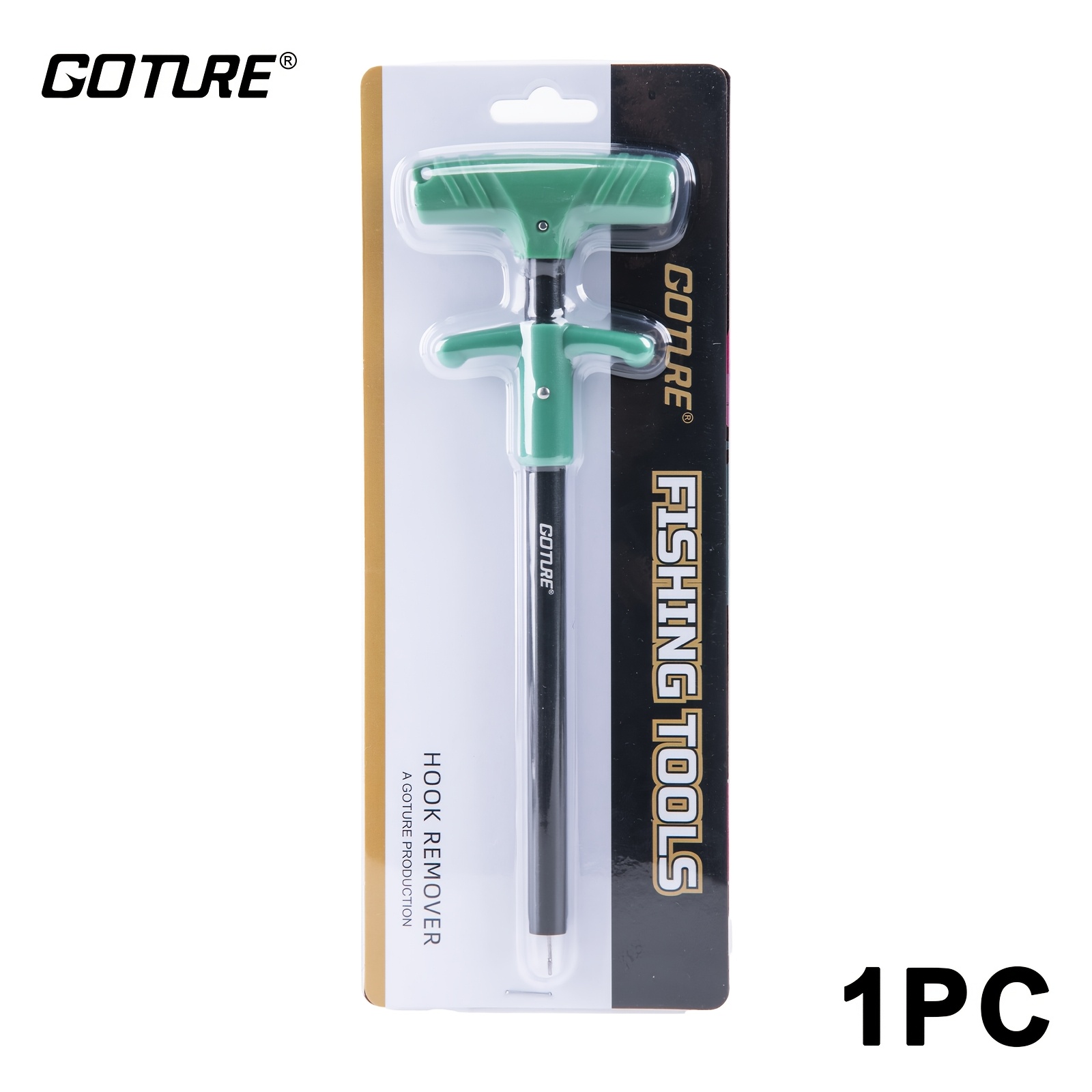 TEMU Outil d'extraction d'hameçon Goture, extracteur d'hameçon de pêche portable en aluminium de 9,3" avec poignée en T et hameçon en acier