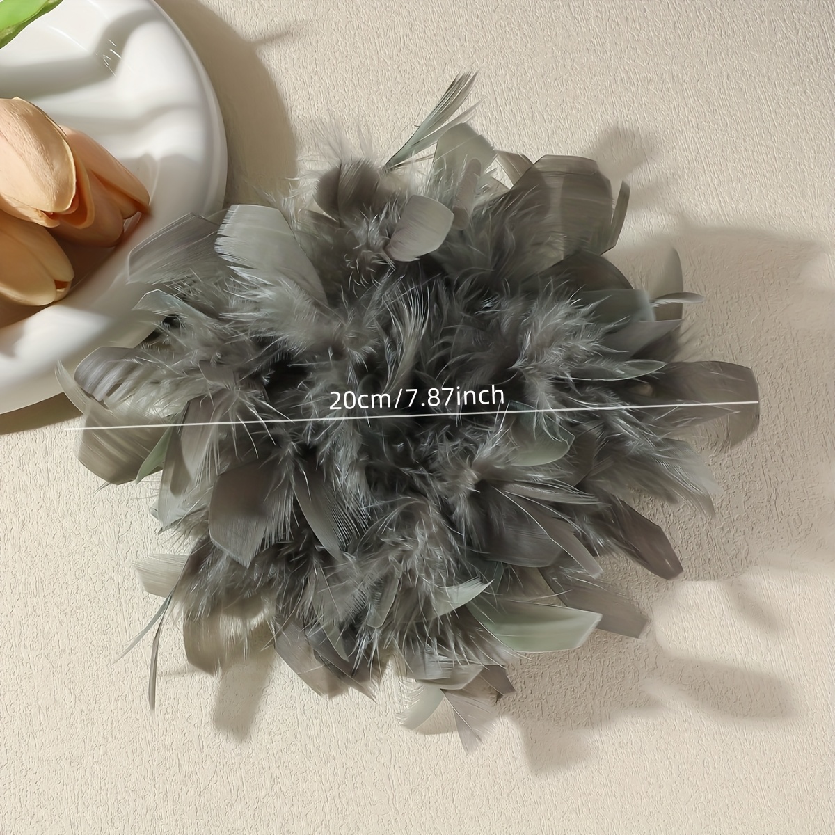 Vintage Elegant Hand-Woven Artificial Feather Brooch