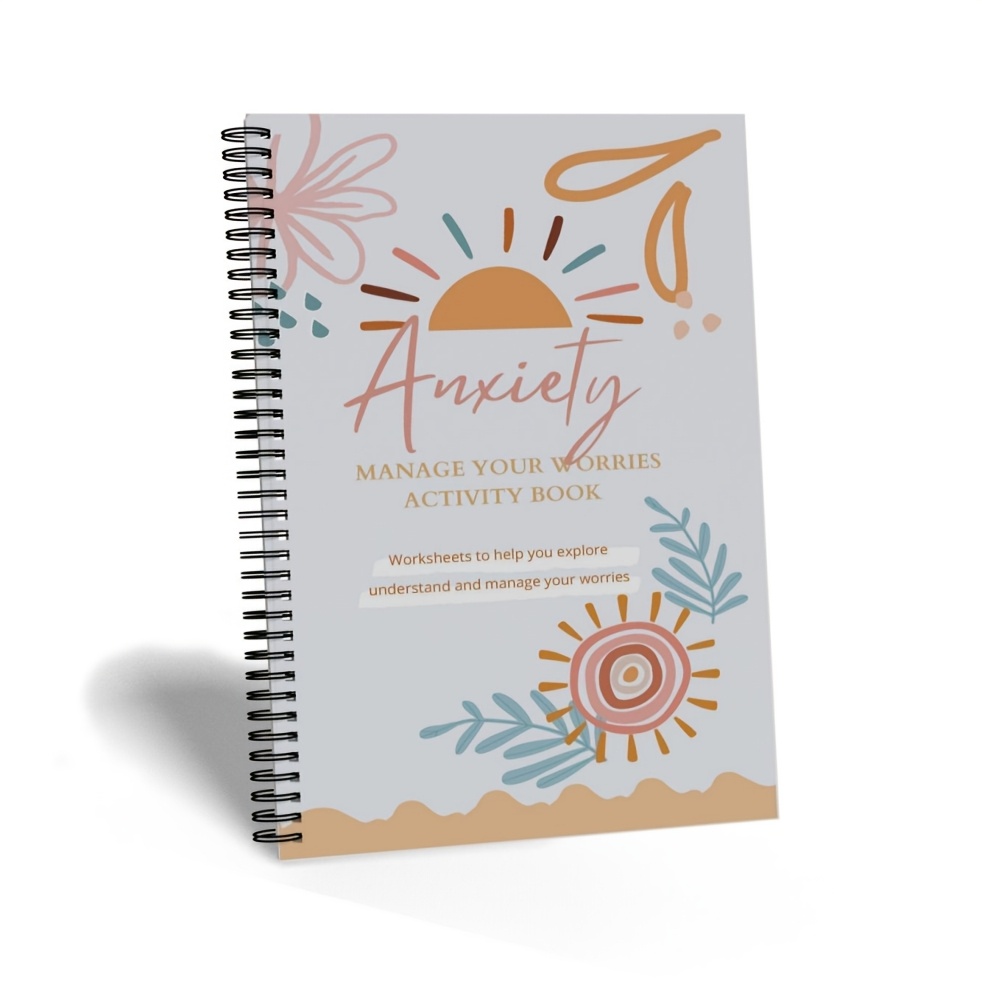 TEMU Anxiety Management Tool! Adult Cbt Workbook + Spiral Binding Relax Journal | Cognitive Behavioral Therapeutic Self-help Guide | Office Relax