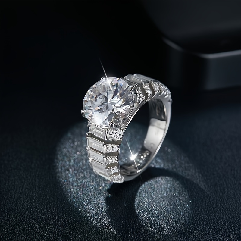 Deluxe 5 Carat Moissanite Men's Ring in S925 Sterling Silver