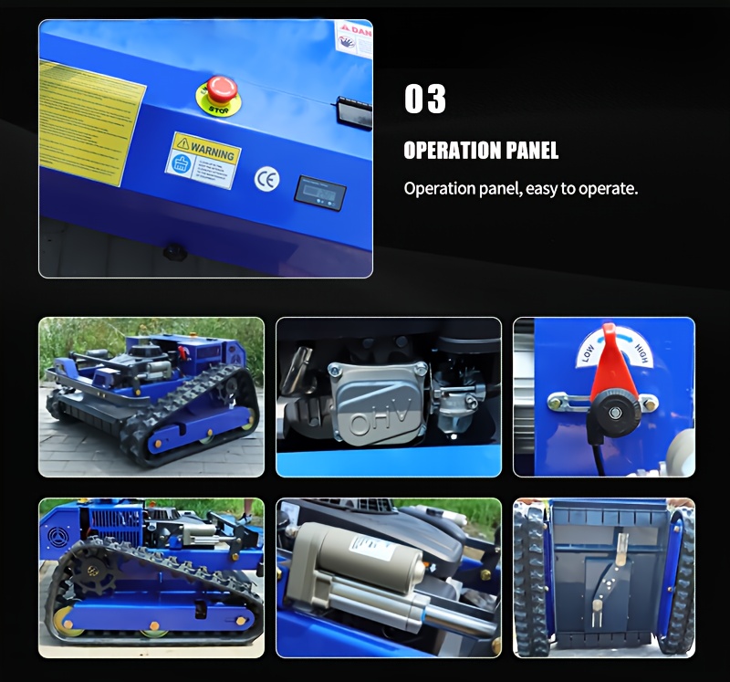 remote controlled lawn mower snow pusher all terrain self propelled robotic lawn mower outdoor tools garden tools suitable for lawn trimming in       used for winter   ce and epa certified free shipping Product details 12