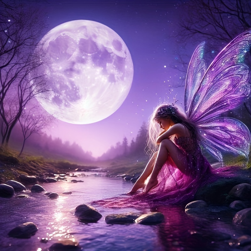 

Create Your Own 5d Fairy Under The Moonlight Diamond Painting Kit - 11.8" X 11.8" Canvas, Perfect For Wall Decoration, A Great Gift Suitable For Beginners And Adults