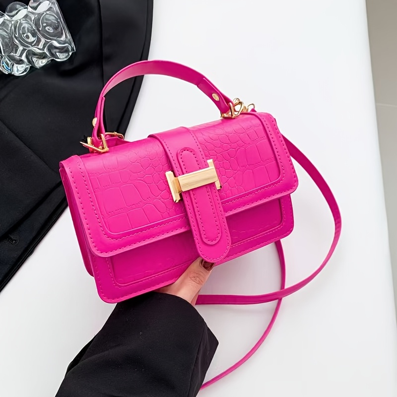 TEMU Simple Solid Color Handbag 2026 Early Spring New Versatile Ins Shoulder Crossbody Bag Small Square Bag Female Niche Design
