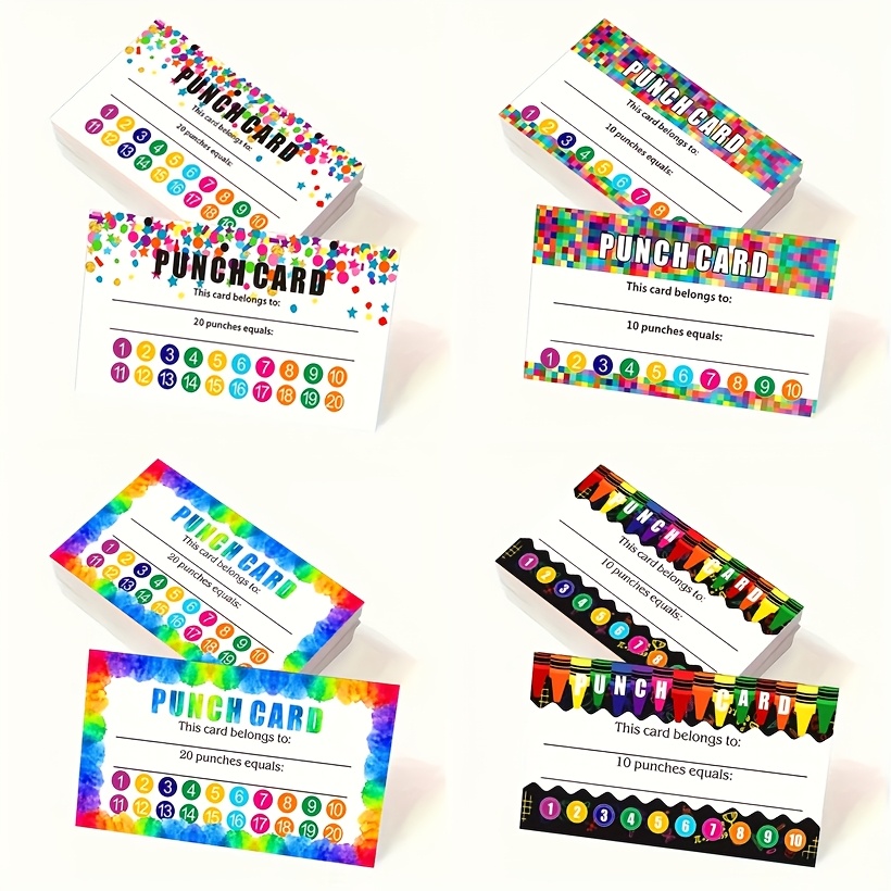 Teacher Punch Cards 200 Pack 3.5 X 2 Inch - Incentive Behavior Reward Card Fo