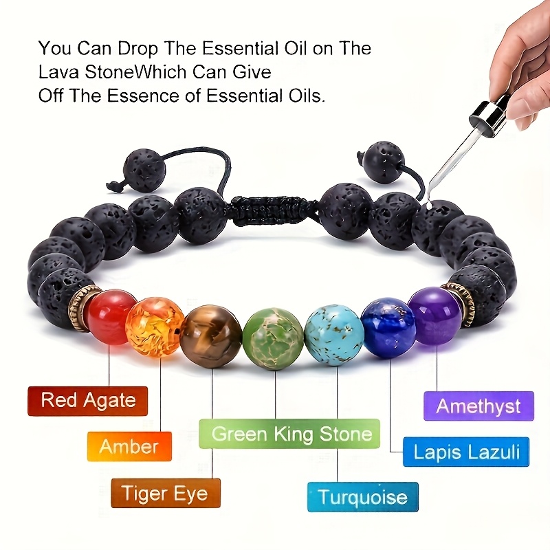 Adjustable Bohemian Stone Bead Bracelet Chakra Stones Balance & Relax