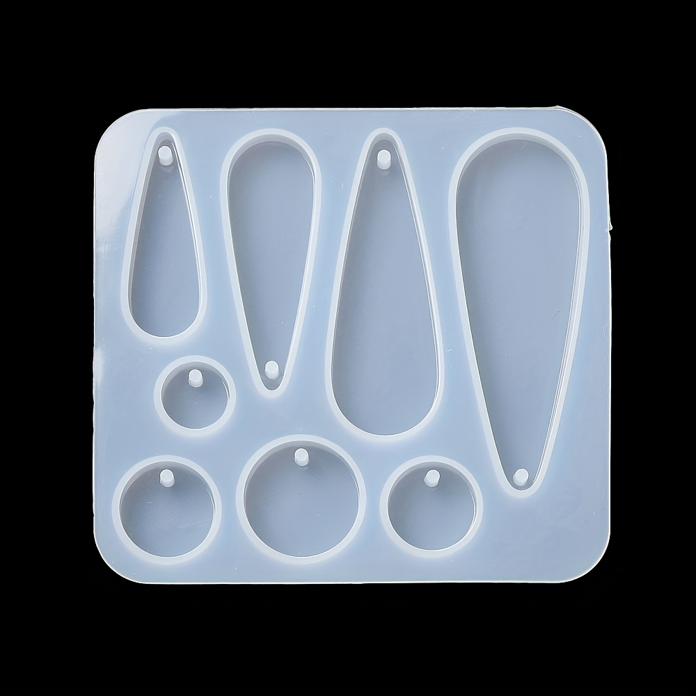 TEMU 2d Flat, 1pc Diy Pendant Silicone Molds, Resin Casting Molds, For Jewelry Making, Teardrop & Flat Round, 69.5x75x6mm, For Making Tools