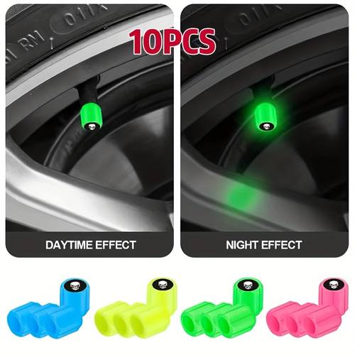 high end personalized white skull pattern ten piece set of car caps suitable for cars bicycles motorcycles trucks and other vehicle universal caps vehicle universal caps