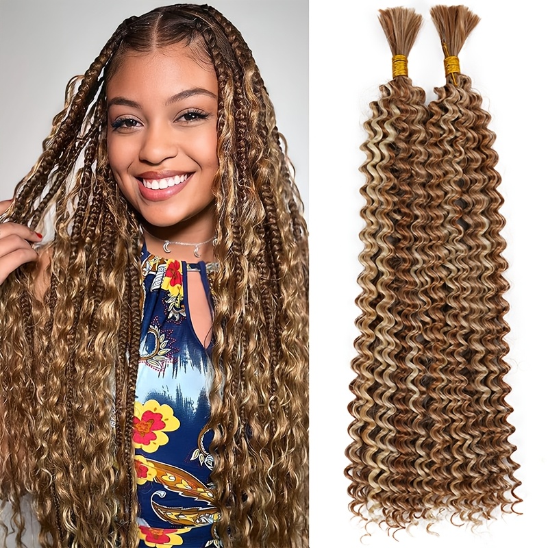 deep wave bulk braiding hair boho braids 20 inch 2 bundles  display picture 3