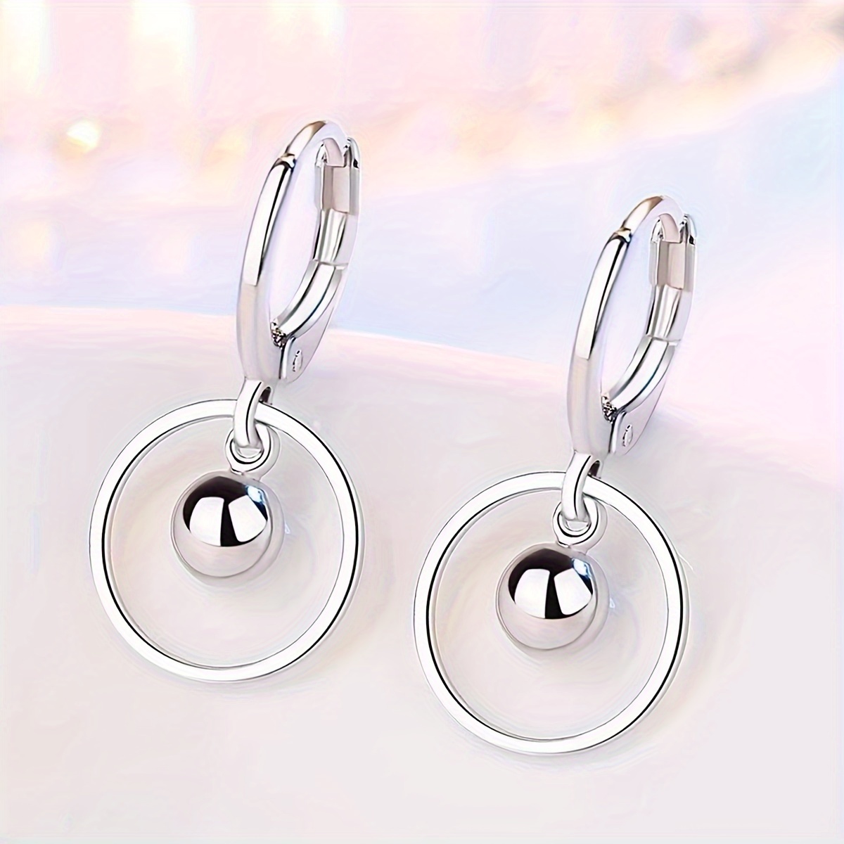 

Elegant French-inspired Silvery-plated Copper Dangle Earrings - For & Party Wear