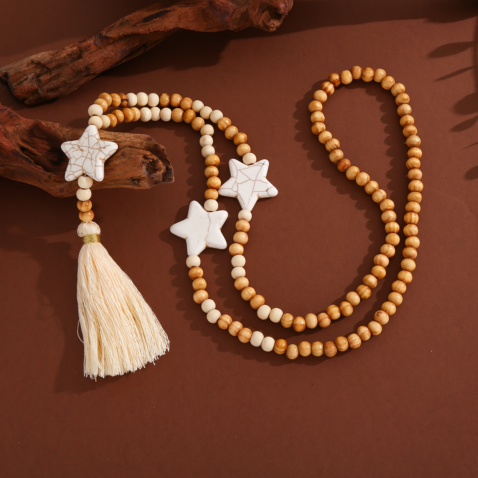 E-shop Damen Vintage Kiefern-Anhänger Halskette, minimalistische Quasten-Pulloverkette, modische Accessoires