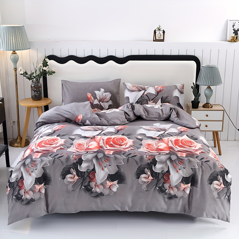 3pcs Printed Skin-friendly Duvet Cover Set Of 1pc Duvet Cover And 2pcs Pillowcases For Bedroom Without Insert