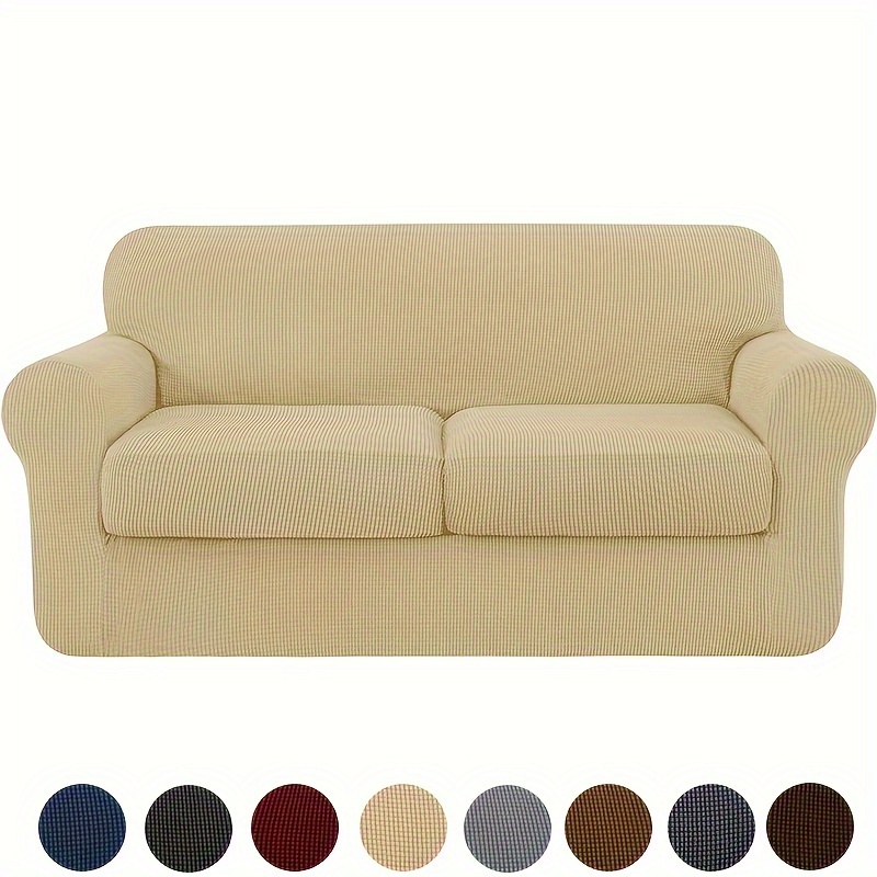 FundasdeSofáElásticasEngrosadasAntideslizantesconDiseñoCompletoDivididoyFundasparaCojines-TeladeVellónLavableenMáquina,CorreasAjustablesparaunAjusteSeguro,ProtectordeMueblesEstiloTradicional()