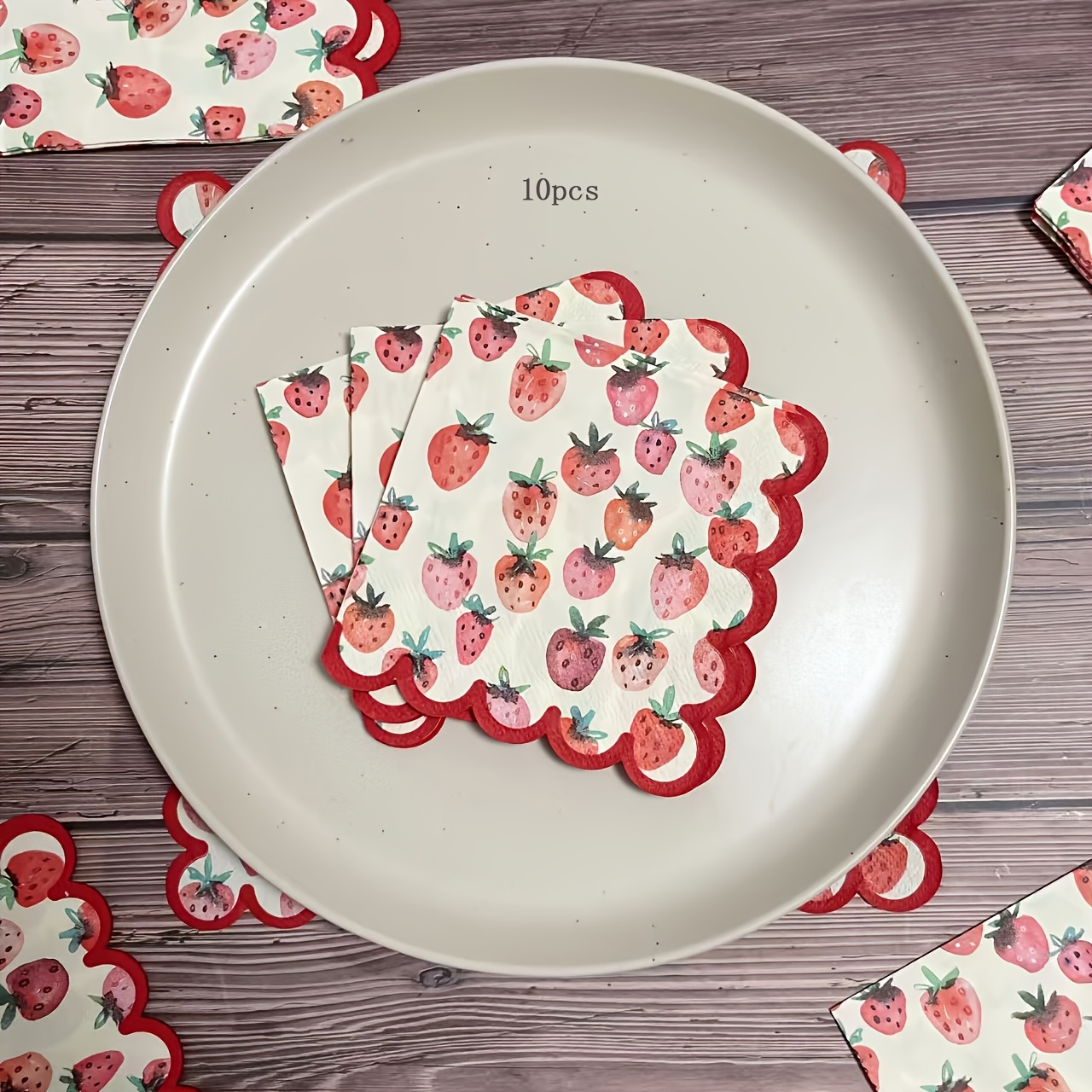 TEMU Tissue Paper Decoupage, New 2025 Spring/ Red Scalloped Tissue Paper, Valentine's Day Wedding Mother's Day Birthday Party Supplies, Tableware
