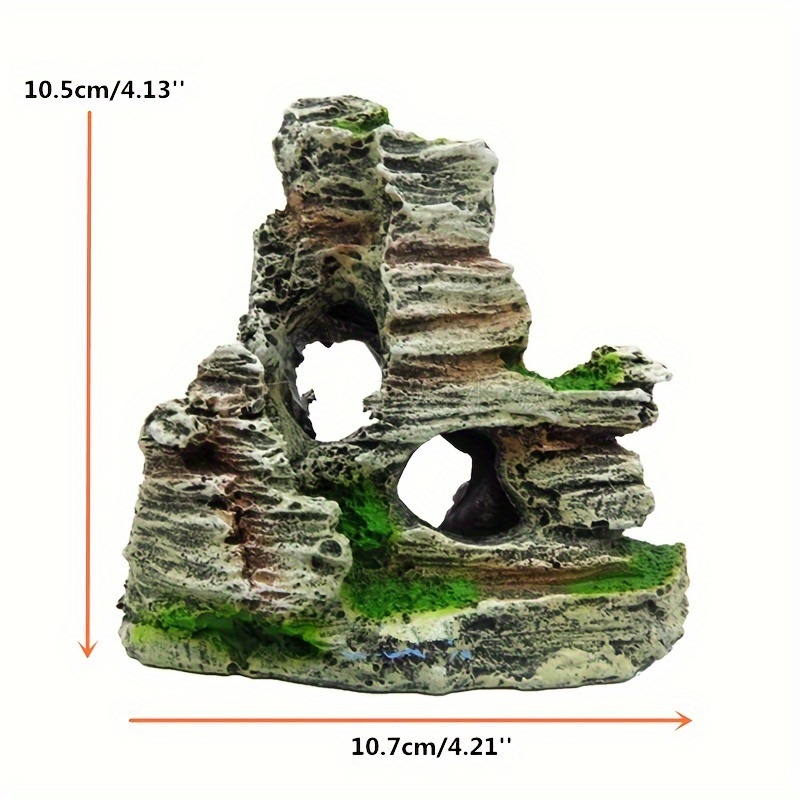 1pc Aquarium Rock Cave: Enhance Your Fish Tank With A Realistic Mountain Hiding Cave Decoration