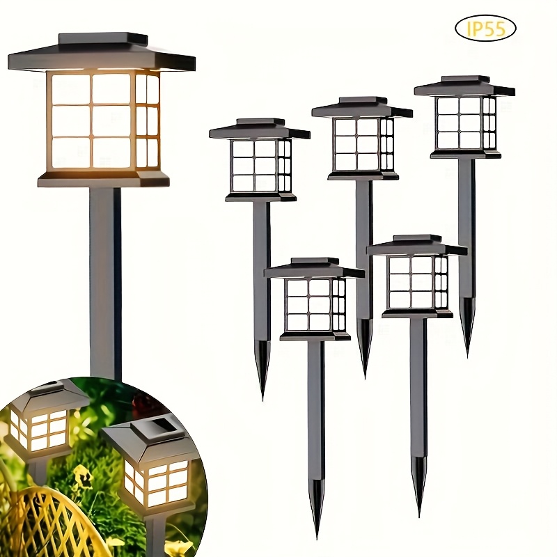 TEMU Outdoor Solar Landscape Lights, 6pcs/ 12pcs/ 24pcs/ Solar Outdoor Garden Lights, Led Solar Outdoor Lights, Solar Landscape Lighting For