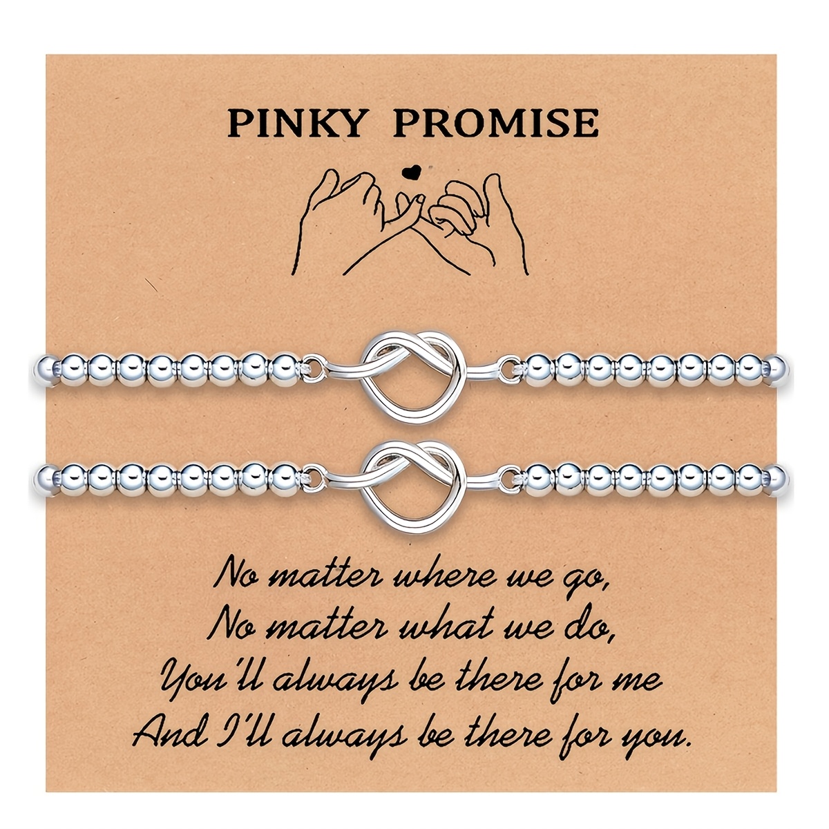 2pcs Love Knot Bracelets with Warm Words Card