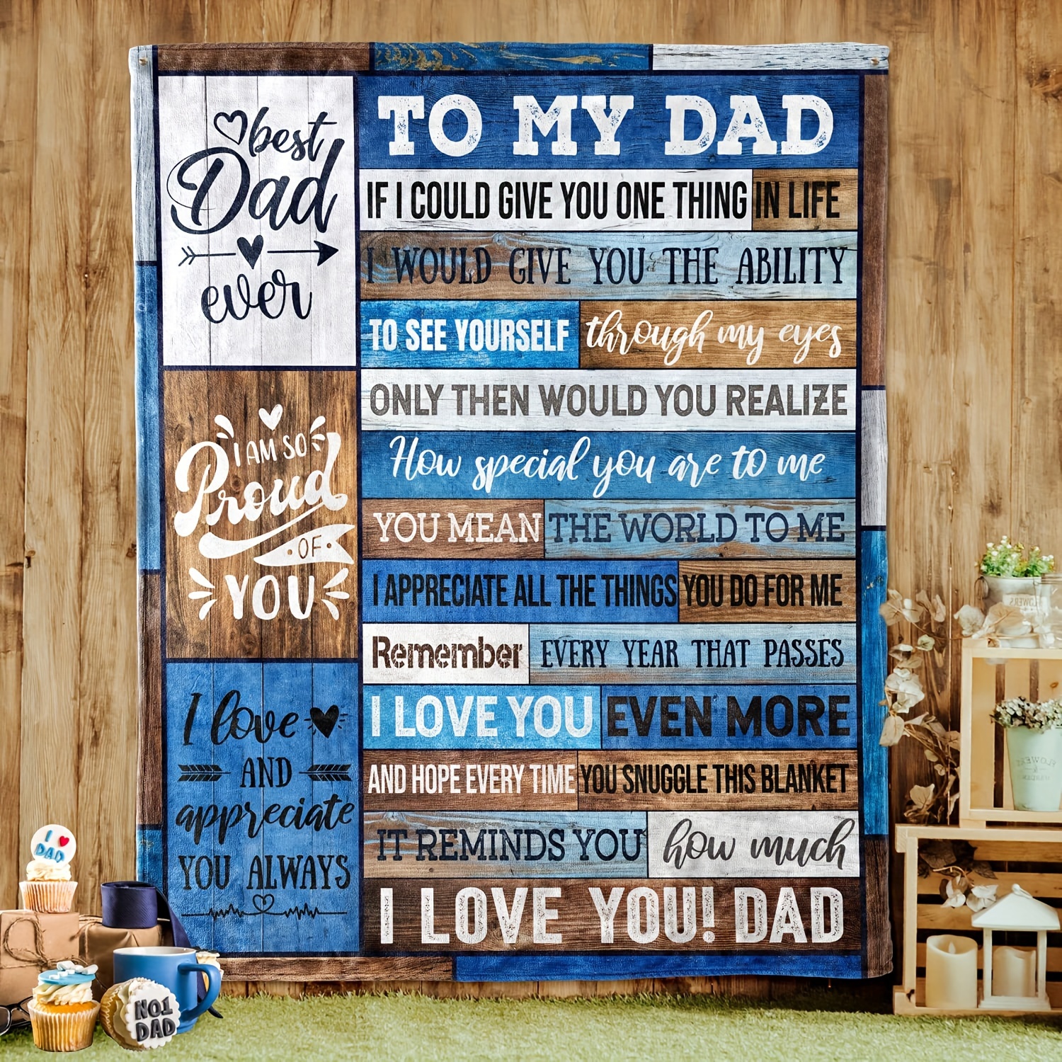 

1 Pcs Dad For Dad Son Blanket For Bedding Sofa Dad Suitable For Nap, , Sofa, , Bed, Camping And