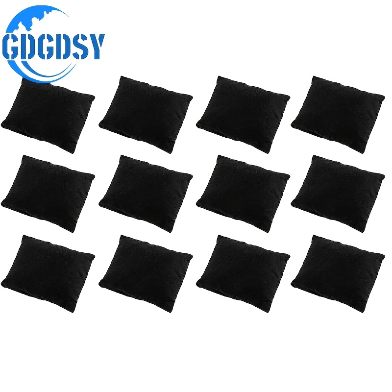 TEMU 12pcs Black Velvet Watch Pillow, Small Jewelry Display Pillow For Gift Box & Jewelry Making Display