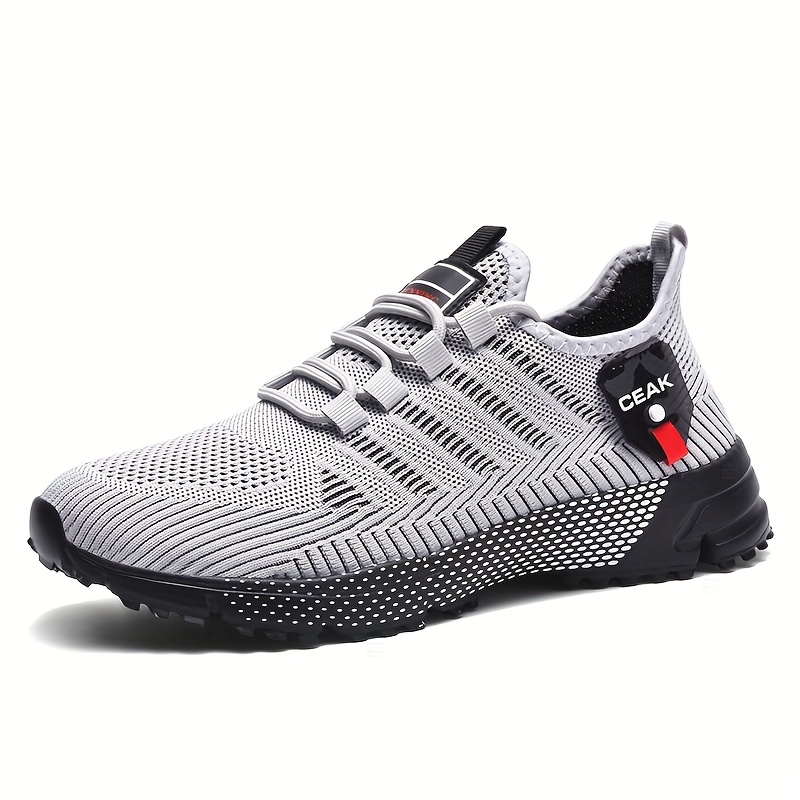 Image of Men's Plus Size Breathable Mesh Sneakers - Low-top Sneakers With Sole Cushioning, Stability Training For Running, Gym & Casual Wear | Suitable For Commuting, Outdoor, Spring/summer, Lace-up Or Slip-