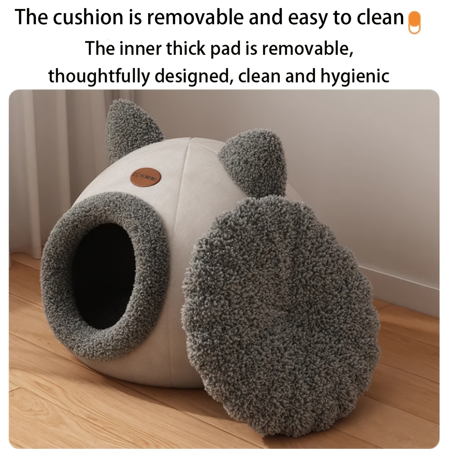 1pc contemporary large cat house condo plush polyester fully enclosed luxury villa removable assembled with   for pet cats Product details 2