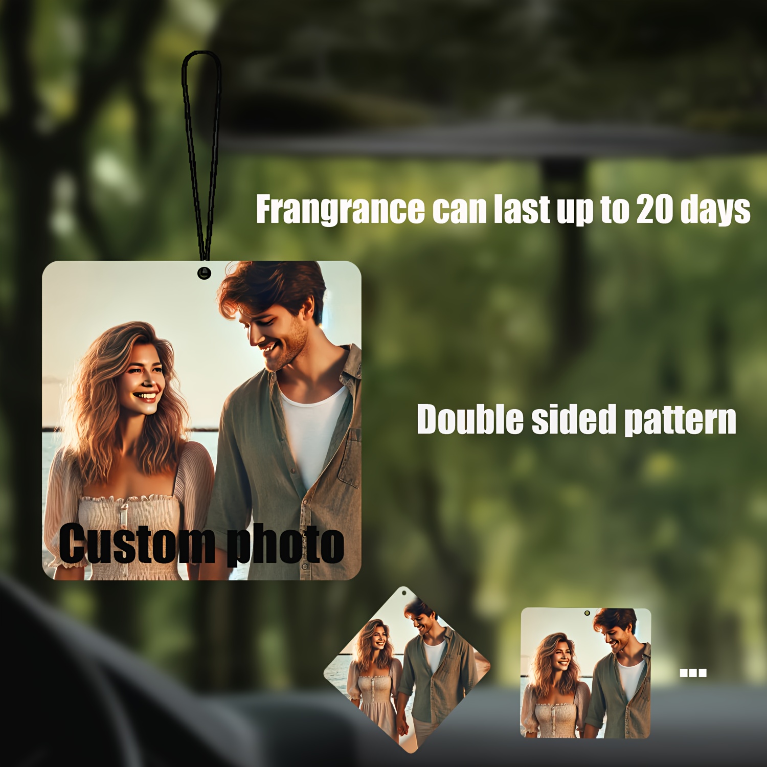 

[customized Products]1pc Personalized Car Freshener With Double-sided Photos Printed, Freshener With Pictures Printed, Freshener With Pictures, Suitable For Wardrobes, Bathroom