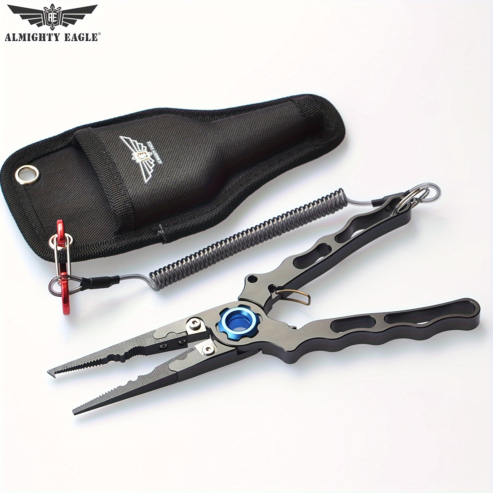 Image of Almighty Eagle Fishing Pliers - , Durable Aluminum Alloy, Portable & Lightweight With Long Nose For Removal And Line Cutting, Almighty Eagle