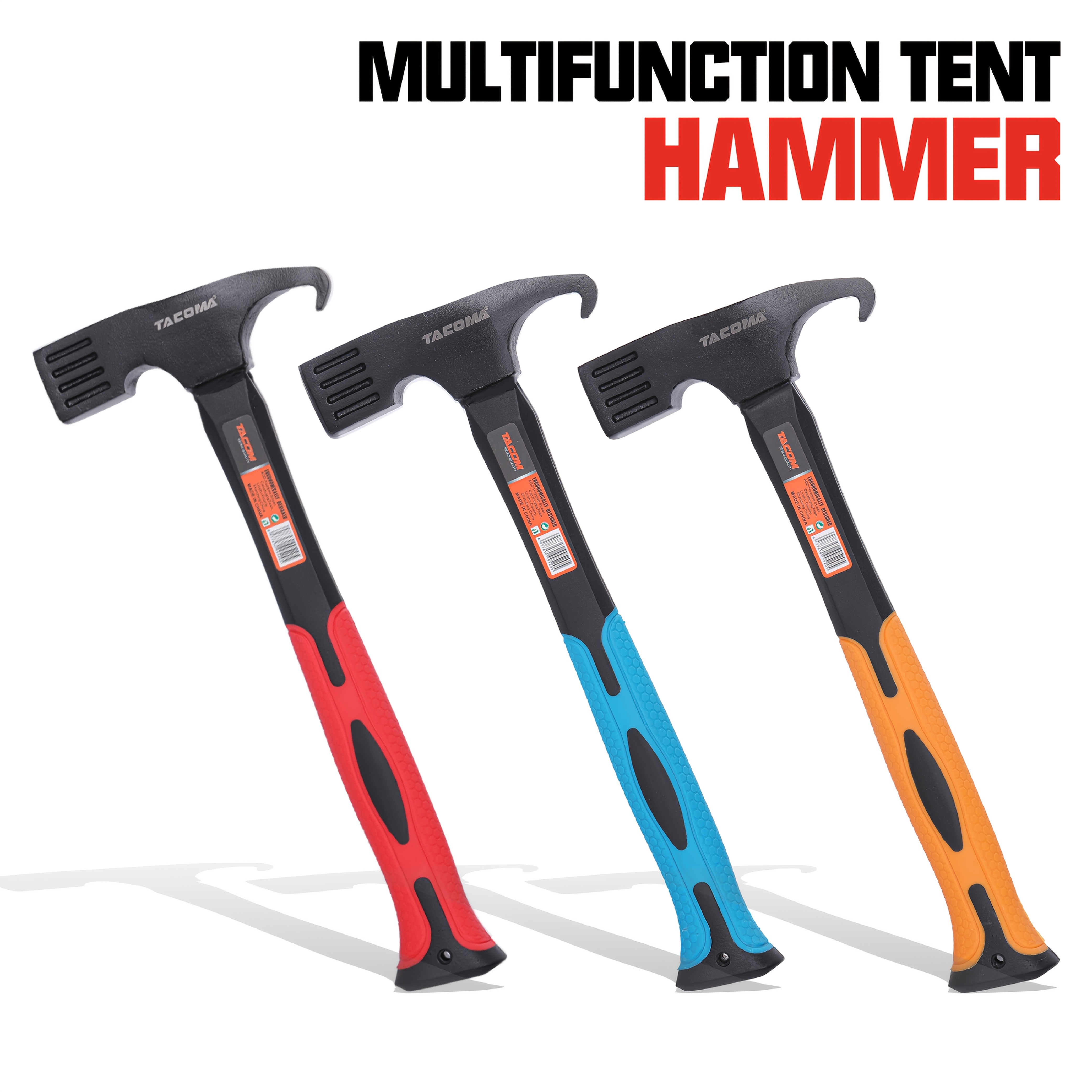 

Tacoma Heavy-duty Camping Hammer With Tent Stake Puller - , Carry Strap, Carbon Steel Head For